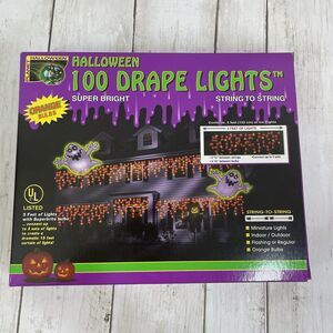 Halloween 100 Orange Drape Lights 5ft String To String Planet Halloween …